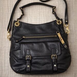 Cole Haan Bailey Convertible Hobo Bag in Black Pebbled Leather